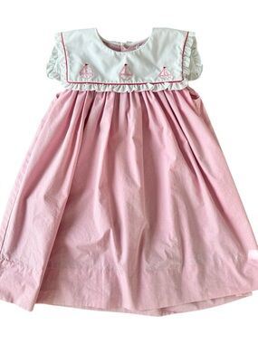 Petit Ami Pink White Sailboat Dress Size 3T